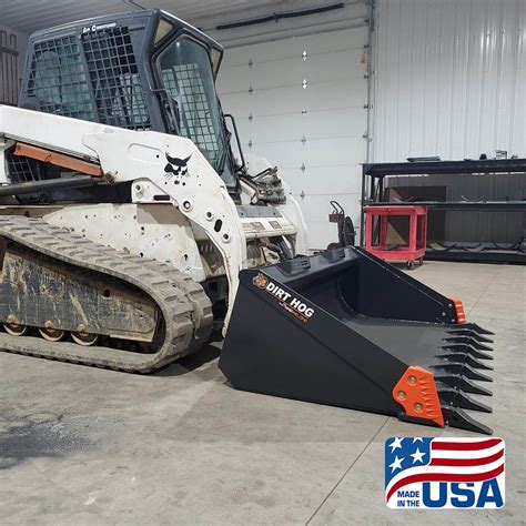 80” Severe Duty Dirt Hog Skid Steer Dirt Bucket with Teeth for 